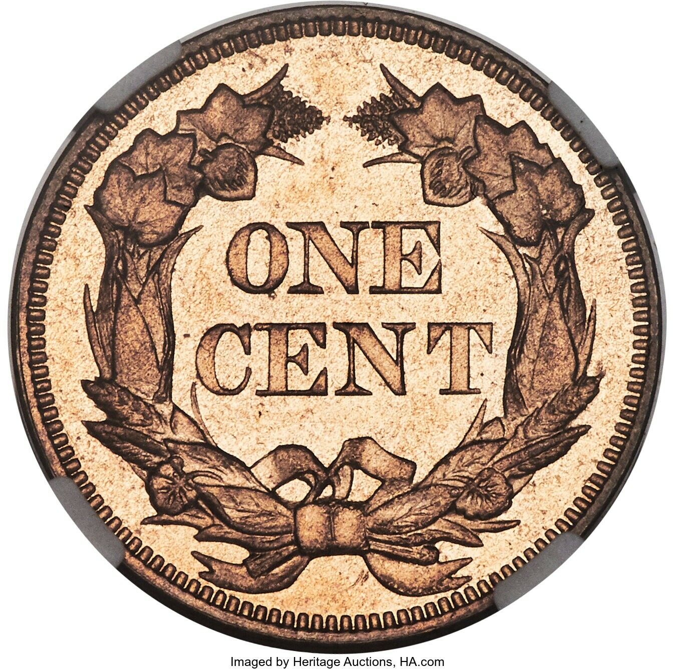 1857 1C MS65+ NGC CAC FLYING EAGLE SEMI-PROOFLIKE