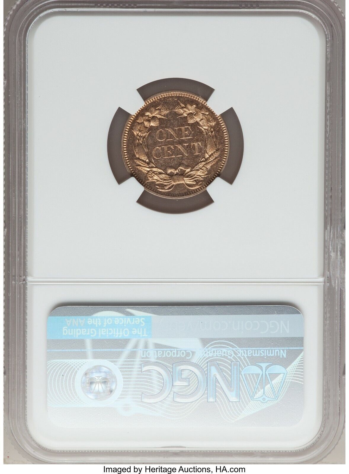 1857 1C MS65+ NGC CAC FLYING EAGLE SEMI-PROOFLIKE