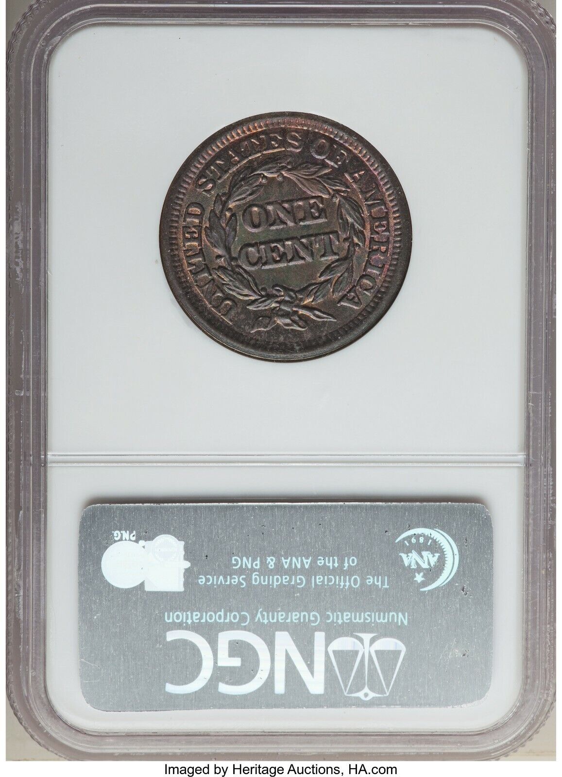 1847 1C N-21, N-40, R.3, MS66 STAR Brown NGC. CAC