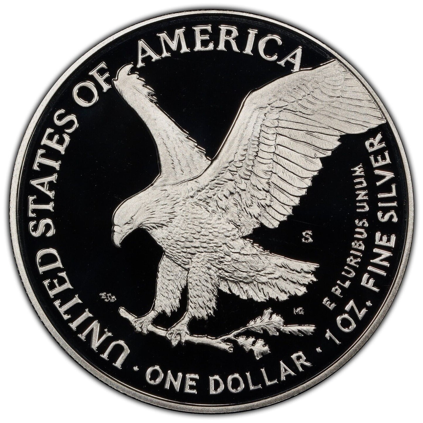 2021-S $1 PCGS PR70DCAM Silver Eagle - Type 2 First Strike Gold Shield