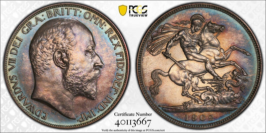 1902 CROWN PCGS PR 62 GREAT BRITAIN S-3979 MATTE PROOF EDWARD VII