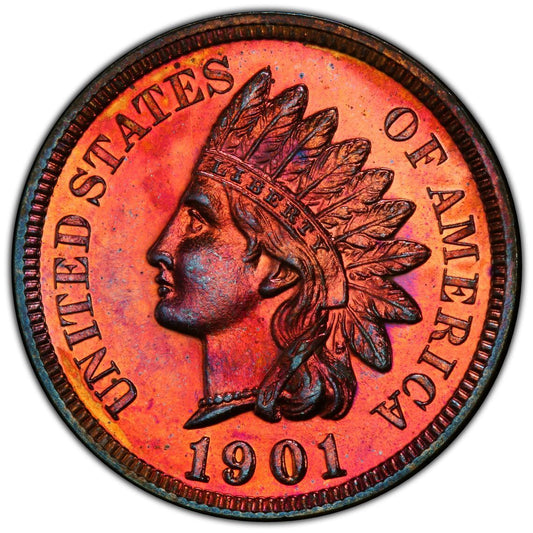 1901 1C PCGS PR66RB STUNNING MAGENTA