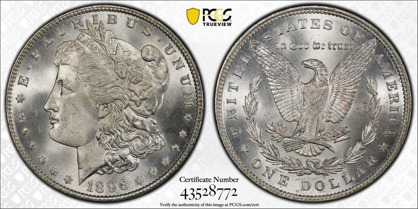 1896 $1 Morgan PCGS MS66+ CAC Approved ALMOST FLAWLESS!