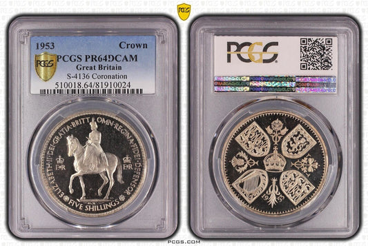 1953 CROWN PCGS PR 64 DCAM GREAT BRITAIN S-4136 CORONATION