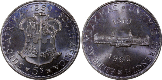 1960 5 SHILLING PCGS PL 65 SOUTH AFRICA UNITY IS STRENGTH