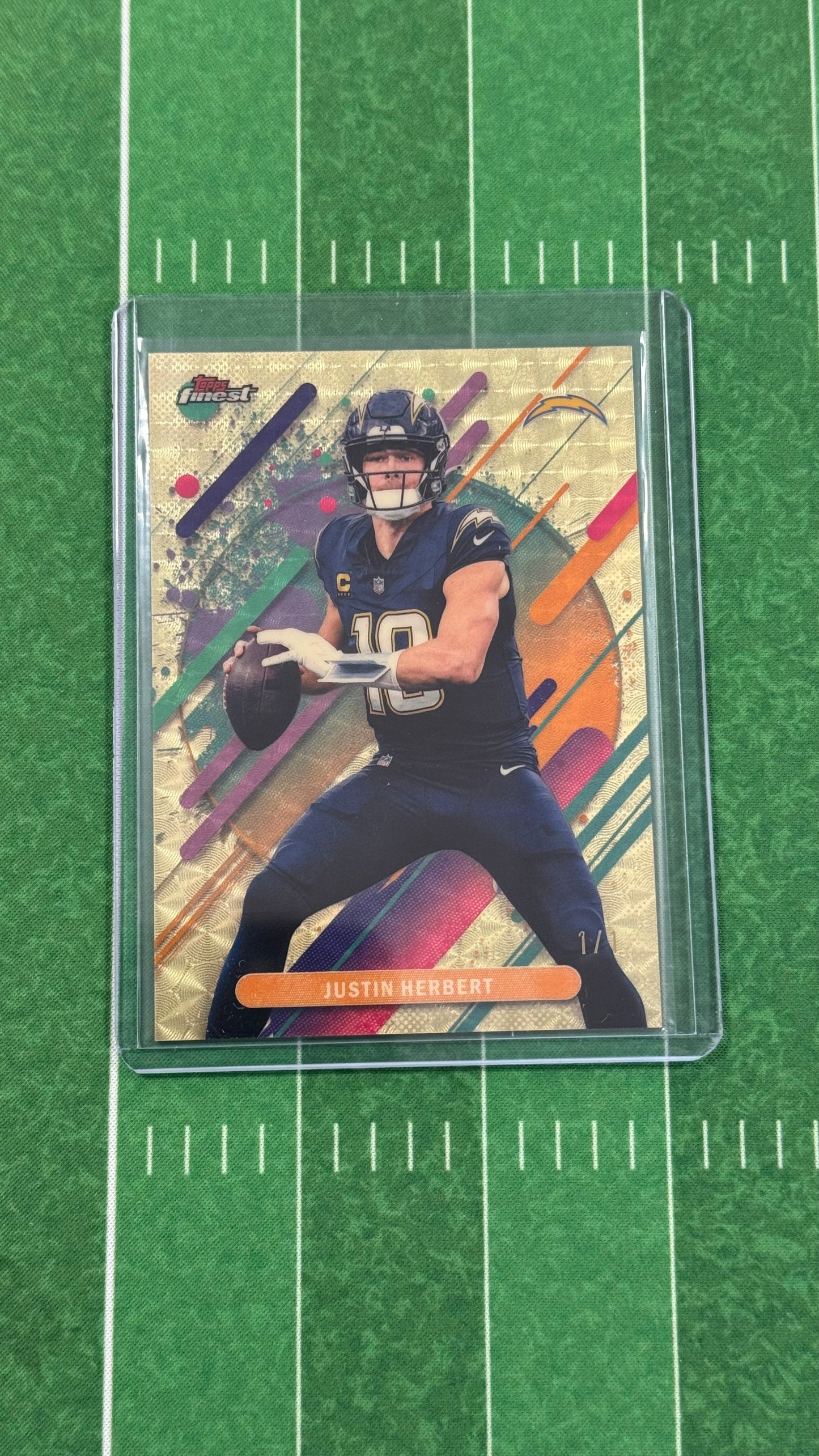 2025 Topps Finest Justin Herbert 1/1 Superfractor Rare Variation