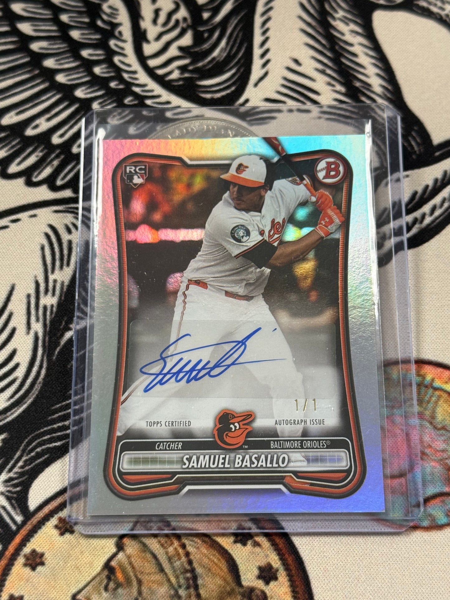 2026 Bowman Baseball Samuel Basallo Platinum Foil Auto 1/1 RC PRV-SB