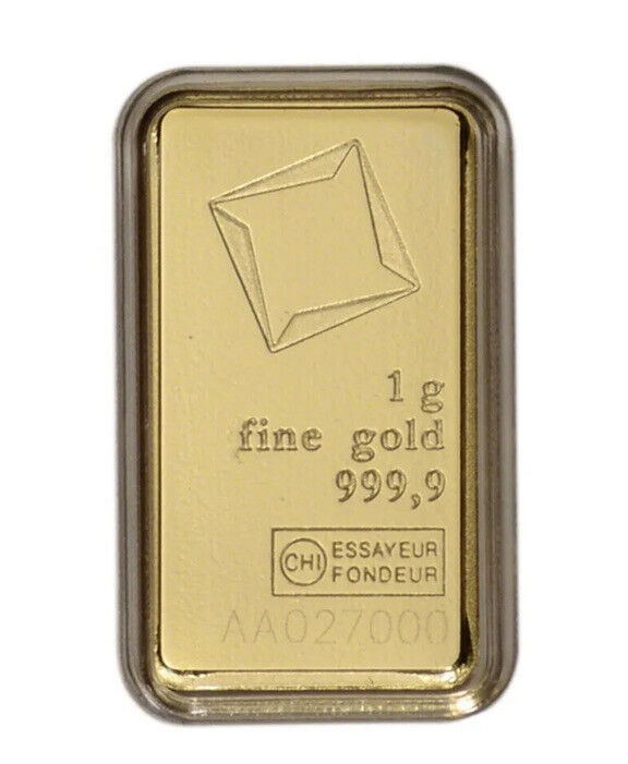 1 gram Gold Bar - Valcambi Suisse - 999.9 Fine in Sealed Assay