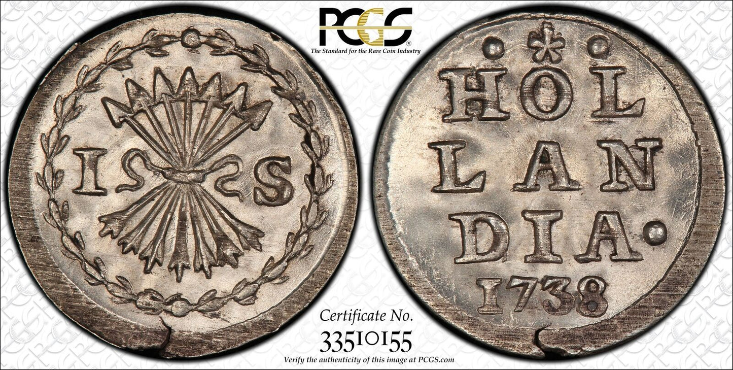 1738 STUIVER PCGS MS 66 NETH-HOLLAND KM-91