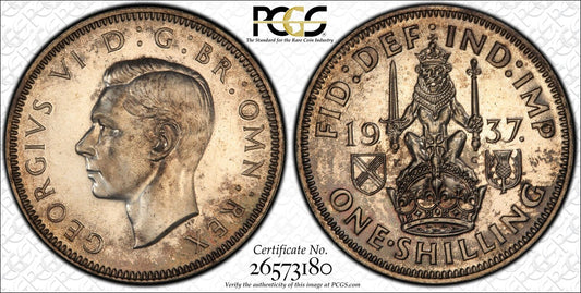 1937 SHILLING PCGS PR66 GREAT BRITAIN SCOTTISH REVERSE S-4083